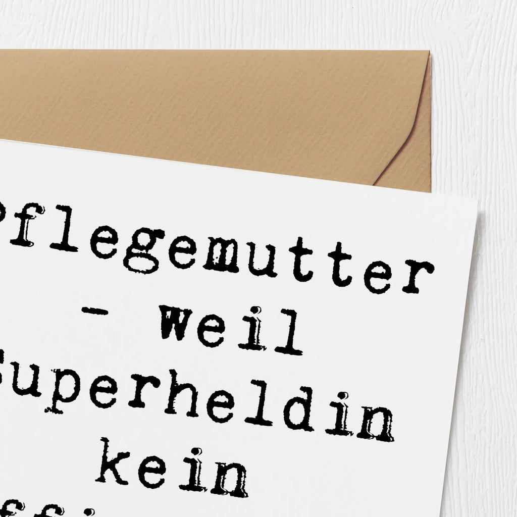 Deluxe Karte Spruch Pflegemutter Superheldin Karte, Grußkarte, Klappkarte, Einladungskarte, Glückwunschkarte, Hochzeitskarte, Geburtstagskarte, Hochwertige Grußkarte, Hochwertige Klappkarte, Familie, Vatertag, Muttertag, Bruder, Schwester, Mama, Papa, Oma, Opa