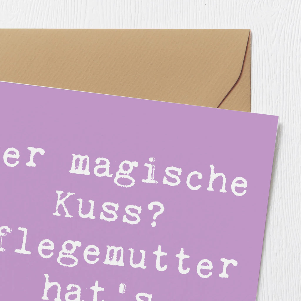 Deluxe Karte Spruch Pflegemutter Kuss Karte, Grußkarte, Klappkarte, Einladungskarte, Glückwunschkarte, Hochzeitskarte, Geburtstagskarte, Hochwertige Grußkarte, Hochwertige Klappkarte, Familie, Vatertag, Muttertag, Bruder, Schwester, Mama, Papa, Oma, Opa