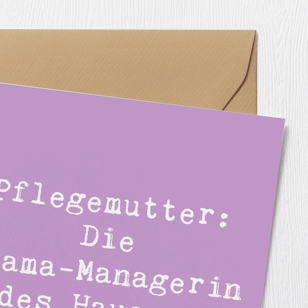 Deluxe Karte Spruch Pflegemutter Managerin Karte, Grußkarte, Klappkarte, Einladungskarte, Glückwunschkarte, Hochzeitskarte, Geburtstagskarte, Hochwertige Grußkarte, Hochwertige Klappkarte, Familie, Vatertag, Muttertag, Bruder, Schwester, Mama, Papa, Oma, Opa