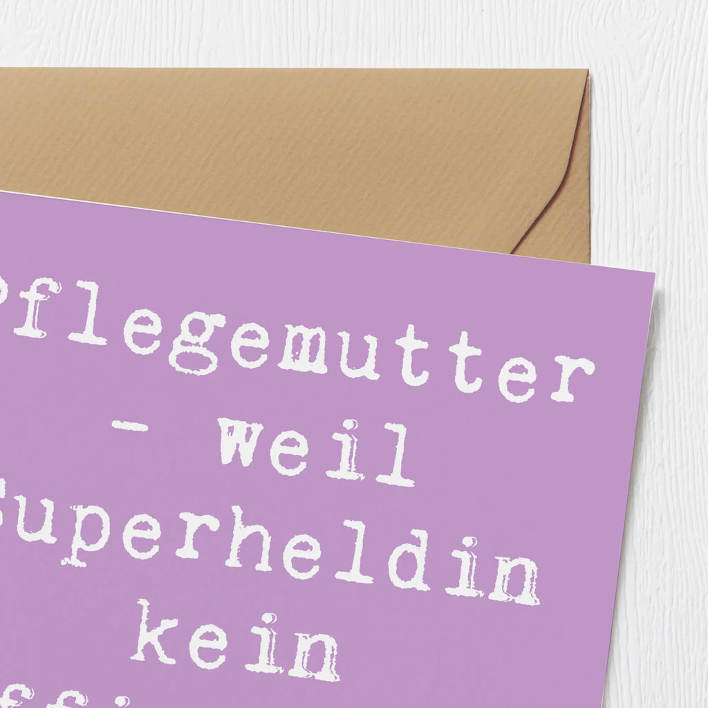 Deluxe Karte Spruch Pflegemutter Superheldin Karte, Grußkarte, Klappkarte, Einladungskarte, Glückwunschkarte, Hochzeitskarte, Geburtstagskarte, Hochwertige Grußkarte, Hochwertige Klappkarte, Familie, Vatertag, Muttertag, Bruder, Schwester, Mama, Papa, Oma, Opa