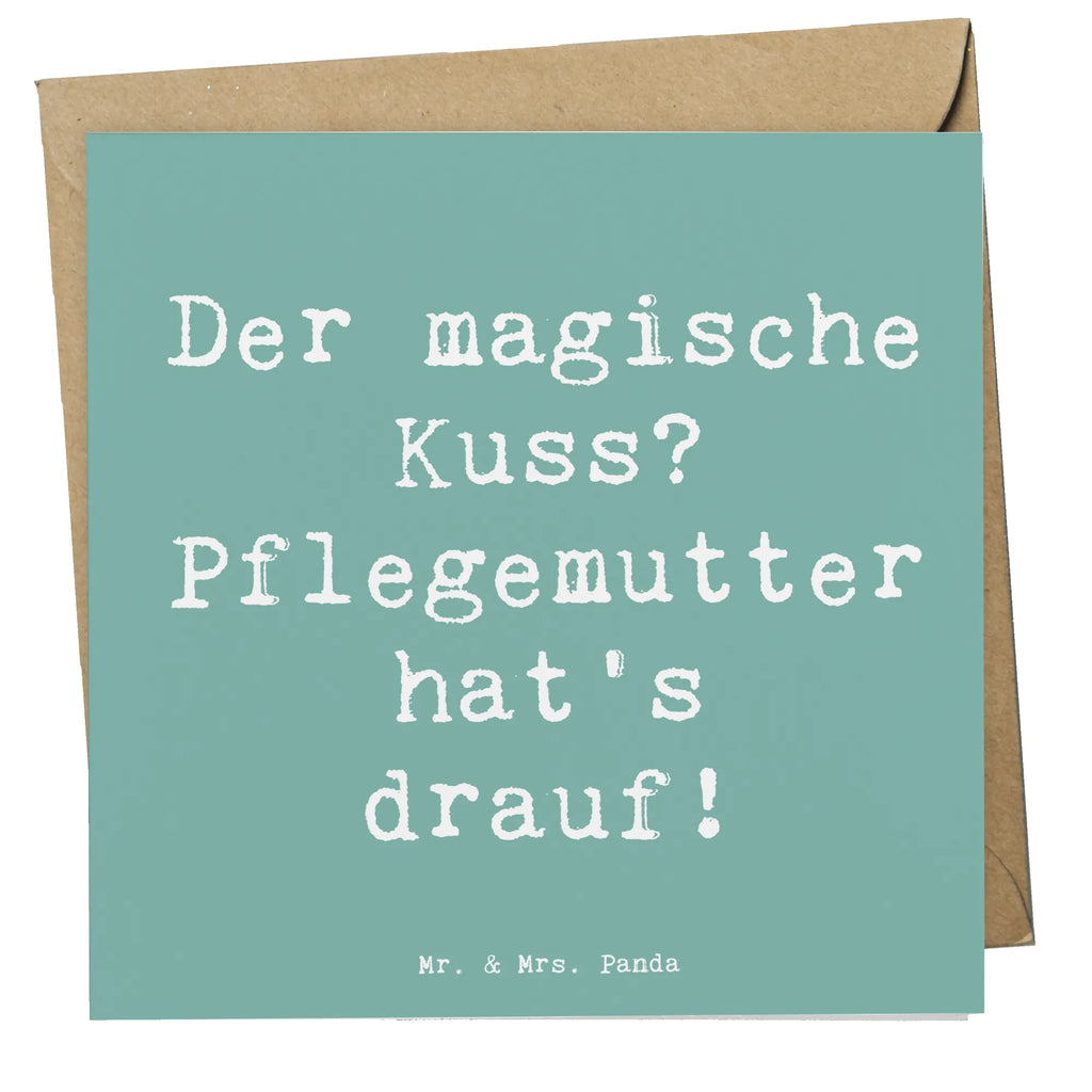 Deluxe Karte Spruch Pflegemutter Kuss Karte, Grußkarte, Klappkarte, Einladungskarte, Glückwunschkarte, Hochzeitskarte, Geburtstagskarte, Hochwertige Grußkarte, Hochwertige Klappkarte, Familie, Vatertag, Muttertag, Bruder, Schwester, Mama, Papa, Oma, Opa