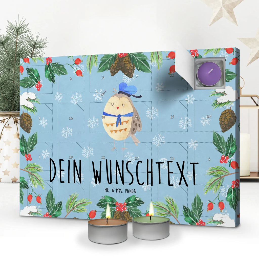 Personalisierter Duftkerzen Adventskalender Eule Matrose Personalisierter Duftkerzen Adventskalender, Eule, Eule Spruch, Eule Deko, Owl, Wortspiel lustig, Matrose, Freundin, Ehe, Seefahrer, Heimathafen, Hochzeitstag Geschenk