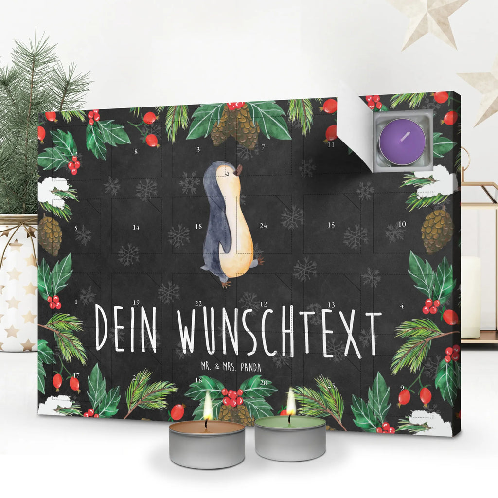 Personalisierter Duftkerzen Adventskalender Pinguin marschieren Personalisierter Duftkerzen Adventskalender, Pinguin, Pinguine, Frühaufsteher, Langschläfer, Bruder, Schwester, Familie