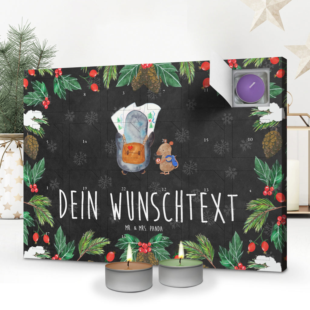 Personalisierter Duftkerzen Adventskalender Pinguin & Maus Wanderer Personalisierter Duftkerzen Adventskalender, Pinguin, Pinguine, Abenteurer, Abenteuer, Roadtrip, Ausflug, Wanderlust, wandern