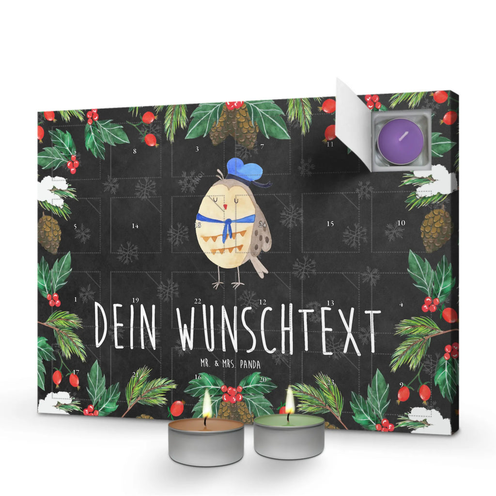 Personalisierter Duftkerzen Adventskalender Eule Matrose Personalisierter Duftkerzen Adventskalender, Eule, Eule Spruch, Eule Deko, Owl, Wortspiel lustig, Matrose, Freundin, Ehe, Seefahrer, Heimathafen, Hochzeitstag Geschenk