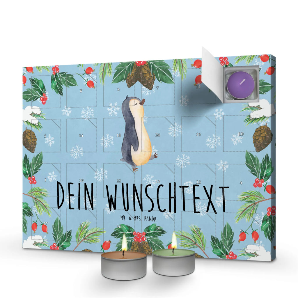 Personalisierter Duftkerzen Adventskalender Pinguin marschieren Personalisierter Duftkerzen Adventskalender, Pinguin, Pinguine, Frühaufsteher, Langschläfer, Bruder, Schwester, Familie