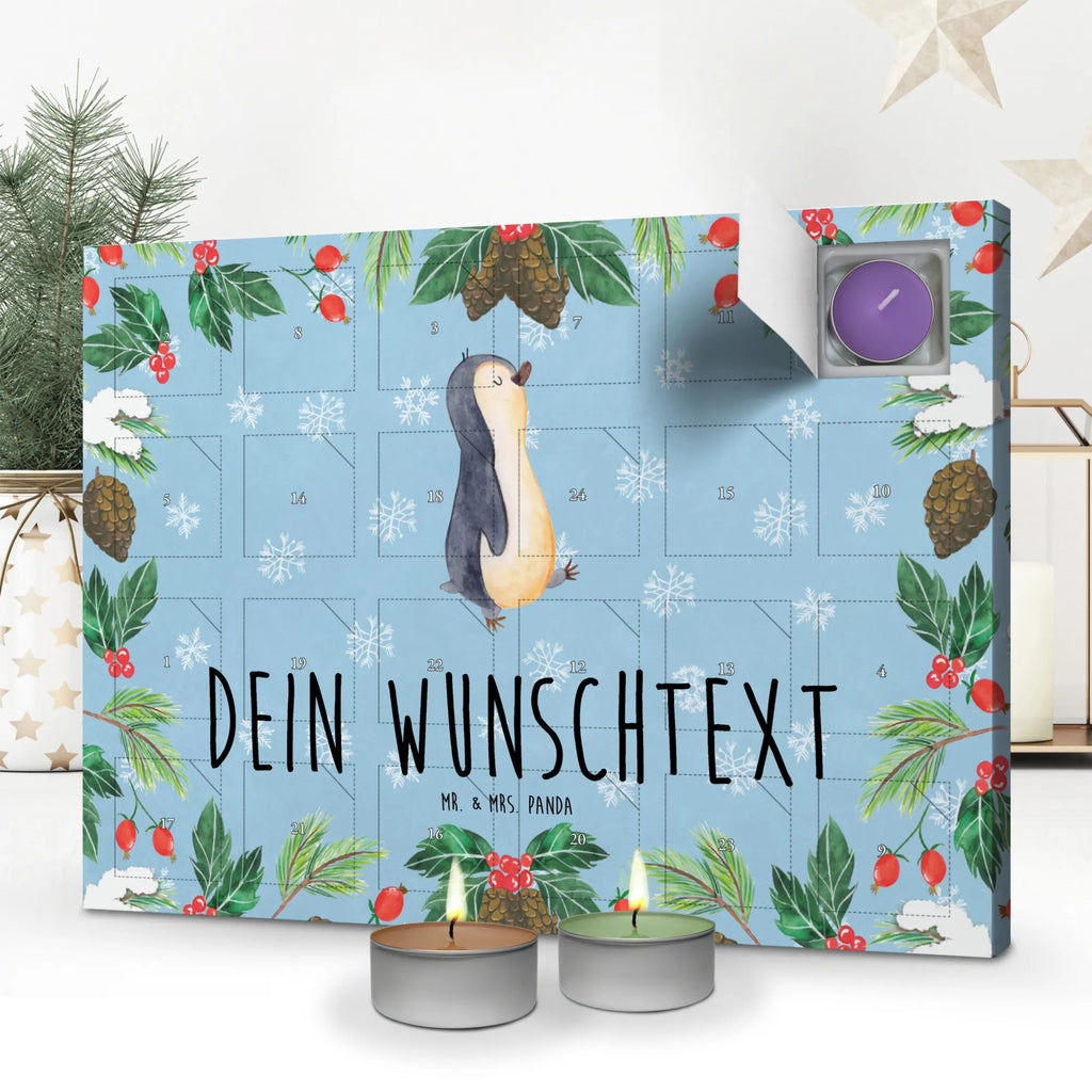 Personalisierter Duftkerzen Adventskalender Pinguin marschieren Personalisierter Duftkerzen Adventskalender, Pinguin, Pinguine, Frühaufsteher, Langschläfer, Bruder, Schwester, Familie