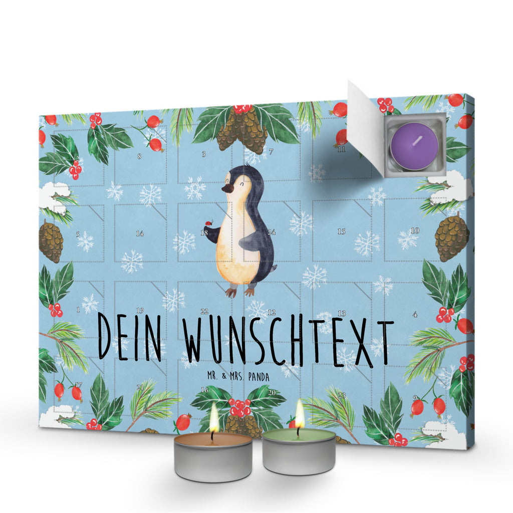 Personalisierter Duftkerzen Adventskalender Pinguin Marienkäfer Personalisierter Duftkerzen Adventskalender, Pinguin, Pinguine, Marienkäfer, Liebe, Wunder, Glück, Freude, Lebensfreude