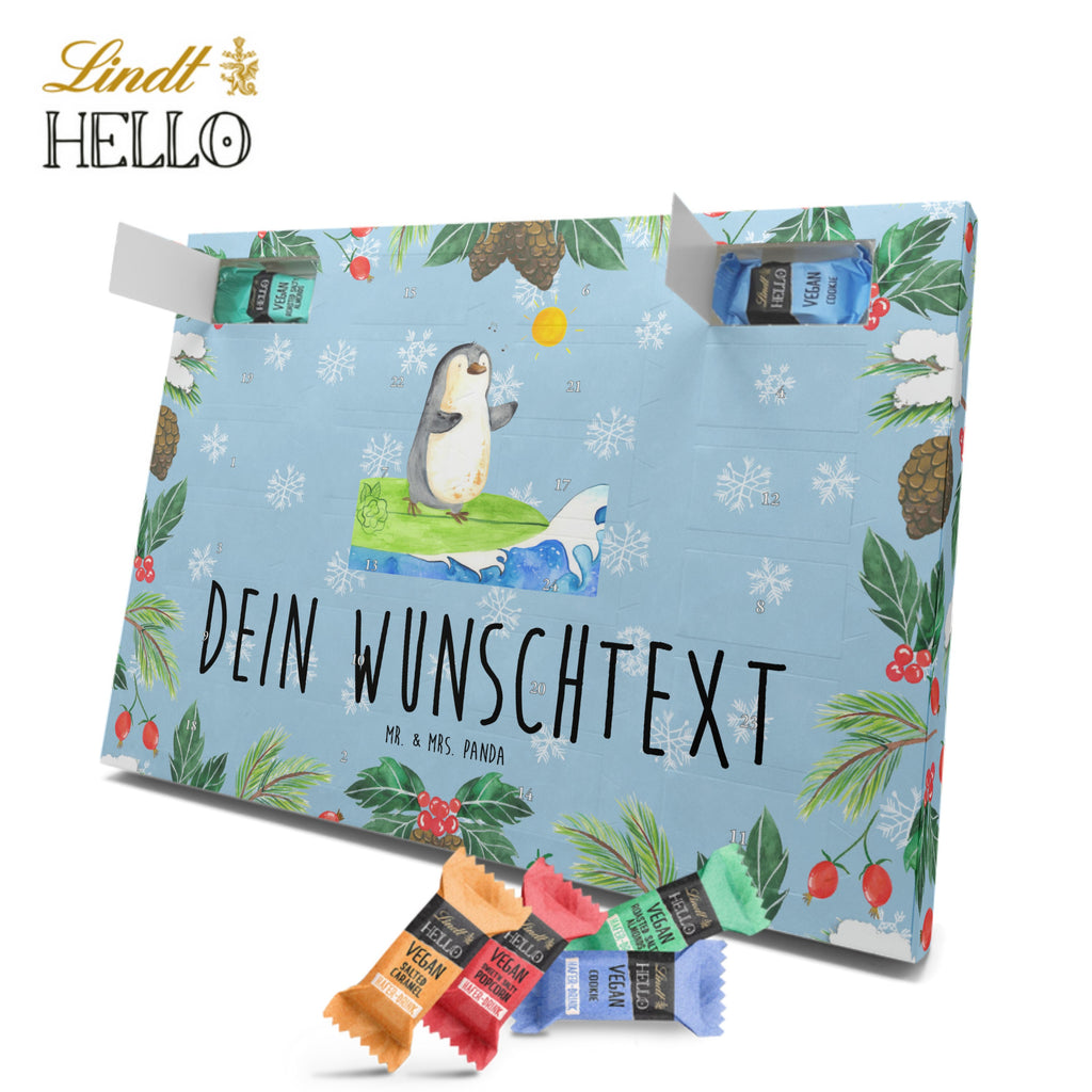 Personalisierter veganer Adventskalender Pinguin Surfer Personalisierter veganer Adventskalender, Pinguin, Pinguine, surfen, Surfer, Hawaii, Urlaub, Wellen, Wellen reiten, Portugal