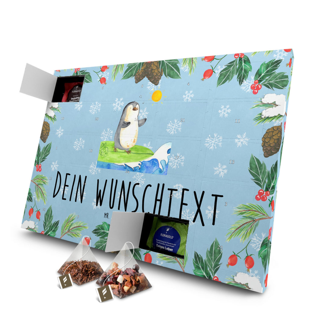 Personalisierter Tee Adventskalender Pinguin Surfer Personalisierter Tee Adventskalender, Pinguin, Pinguine, surfen, Surfer, Hawaii, Urlaub, Wellen, Wellen reiten, Portugal