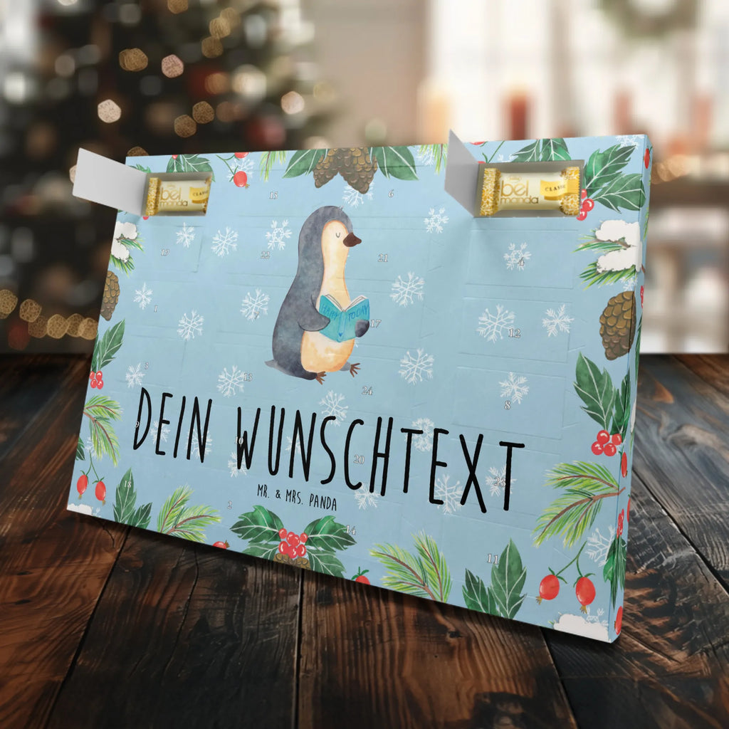 Personalisierter Marzipan Adventskalender Pinguin Buch Personalisierter Marzipan Adventskalender, Pinguin, Pinguine, Buch, Lesen, Bücherwurm, Nichtstun, Faulenzen, Ferien, Urlaub, Freizeit