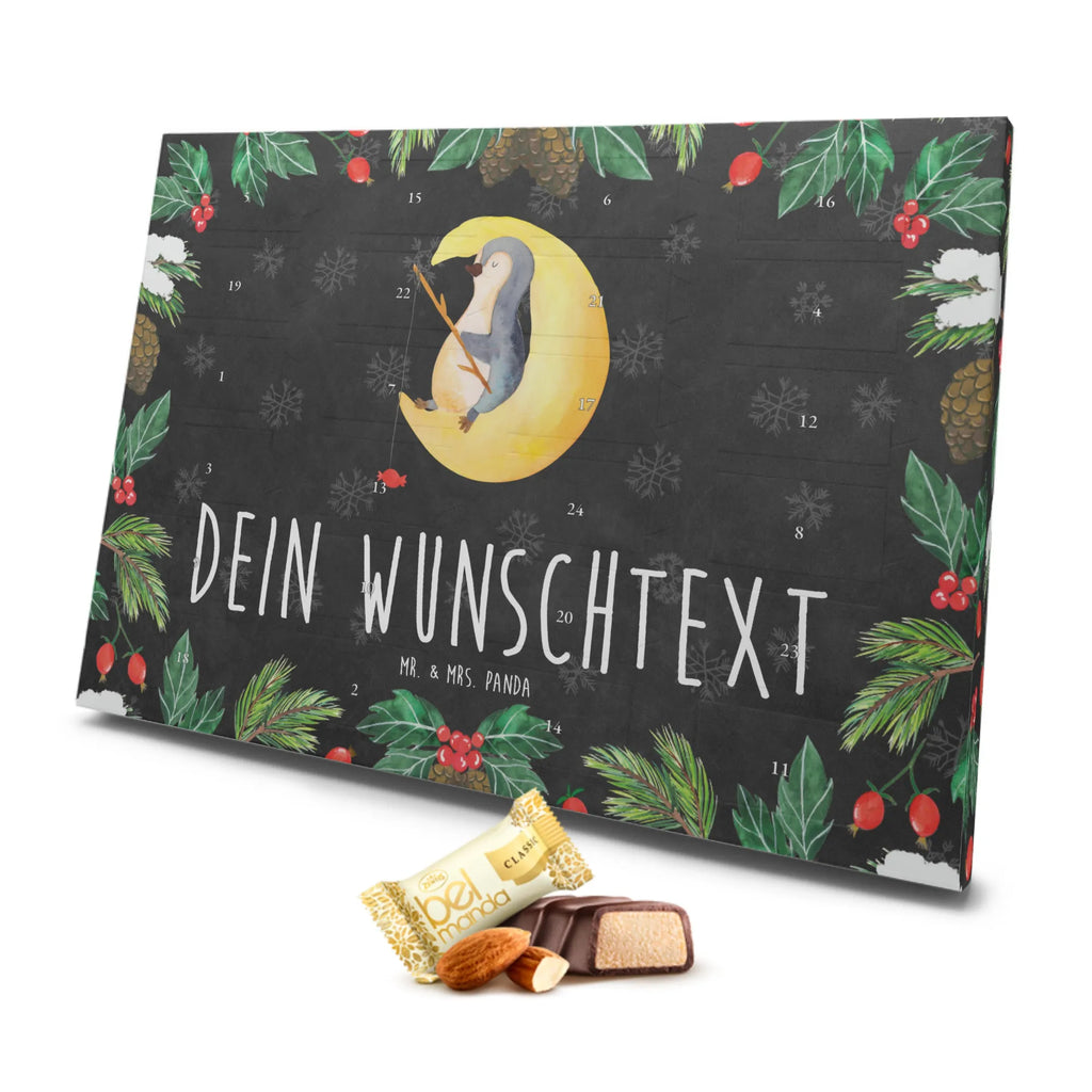 Personalisierter Marzipan Adventskalender Pinguin Mond Personalisierter Marzipan Adventskalender, Pinguin, Pinguine, Spruch, schlafen, Nachtruhe, Einschlafen, Schlafzimmer, Schlafstörungen, Gästezimmer