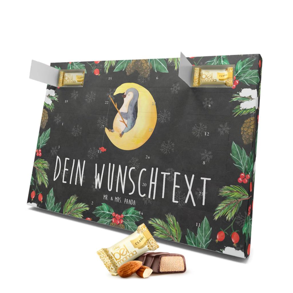 Personalisierter Marzipan Adventskalender Pinguin Mond Personalisierter Marzipan Adventskalender, Pinguin, Pinguine, Spruch, schlafen, Nachtruhe, Einschlafen, Schlafzimmer, Schlafstörungen, Gästezimmer