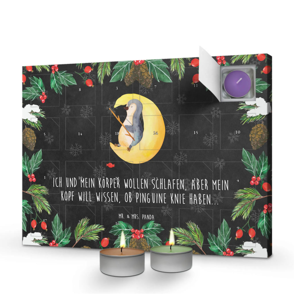 Duftkerzen Adventskalender Pinguin Mond Adventskalender, Kerzen Adventskalender, Duftkerzen Adventskalender, Pinguin, Pinguine, Spruch, schlafen, Nachtruhe, Einschlafen, Schlafzimmer, Schlafstörungen, Gästezimmer