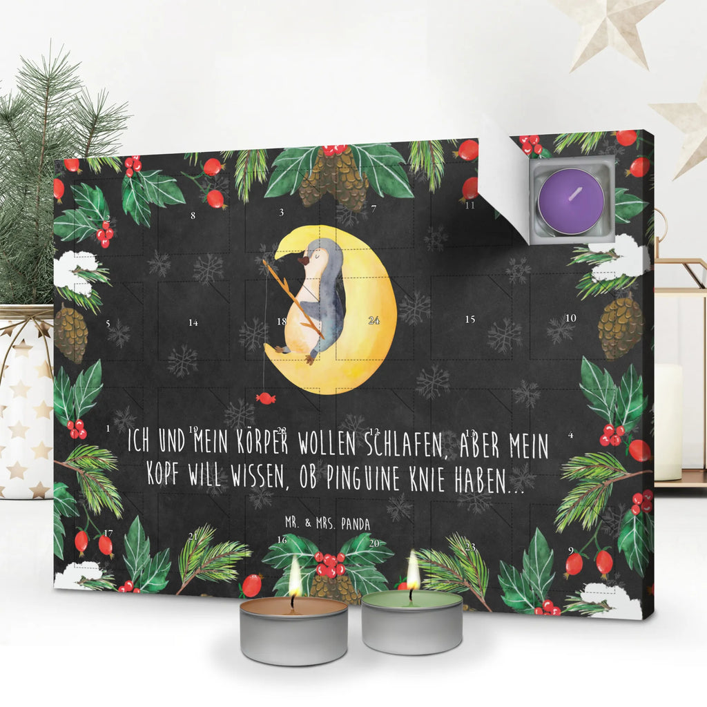 Duftkerzen Adventskalender Pinguin Mond Adventskalender, Kerzen Adventskalender, Duftkerzen Adventskalender, Pinguin, Pinguine, Spruch, schlafen, Nachtruhe, Einschlafen, Schlafzimmer, Schlafstörungen, Gästezimmer