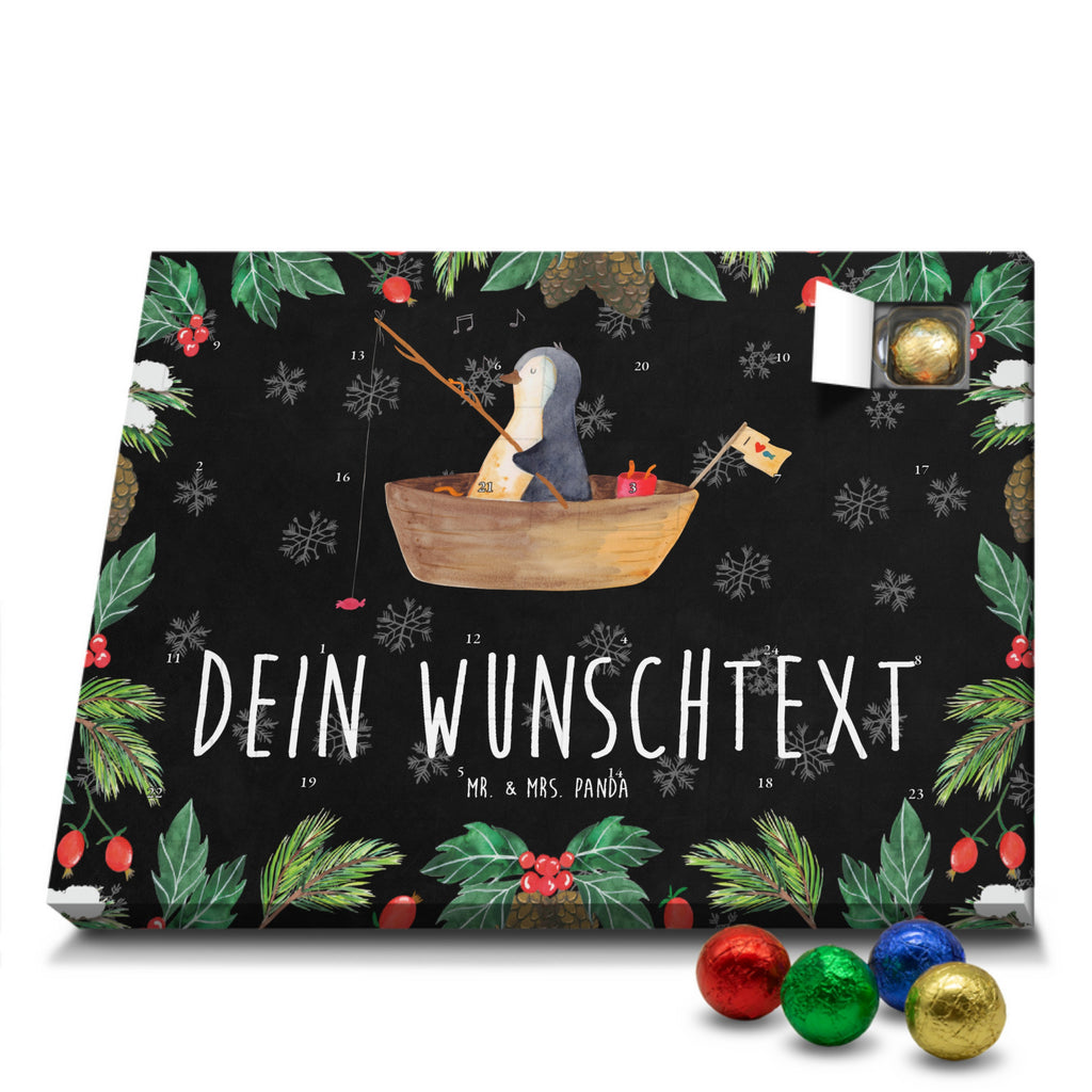 Personalisierter Schoko Adventskalender Pinguin Angelboot Personalisierter Adventskalender, Adventskalender mit Namen, Pinguin, Pinguine, Angeln, Boot, Angelboot, Lebenslust, Leben, genießen, Motivation, Neustart, Neuanfang, Trennung, Scheidung, Geschenkidee Liebeskummer