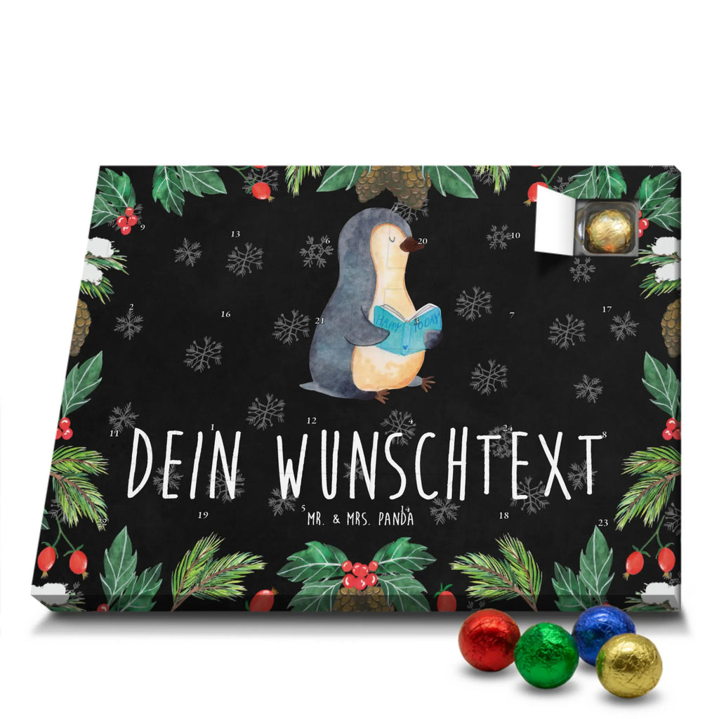 Personalisierter Schoko Adventskalender Pinguin Buch Personalisierter Adventskalender, Adventskalender mit Namen, Pinguin, Pinguine, Buch, Lesen, Bücherwurm, Nichtstun, Faulenzen, Ferien, Urlaub, Freizeit