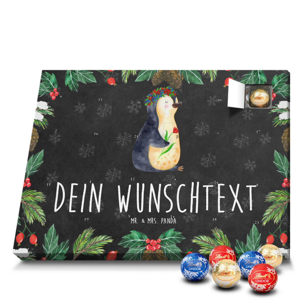 Personalisierter Kugel Markenschokolade Adventskalender Pinguin Blumen Personalisierter Kugel Markenschokolade Adventskalender, Pinguin, Pinguine, Blumenkranz, Universum, Leben, Wünsche, Ziele, Lebensziele, Motivation, Lebenslust, Liebeskummer, Geschenkidee