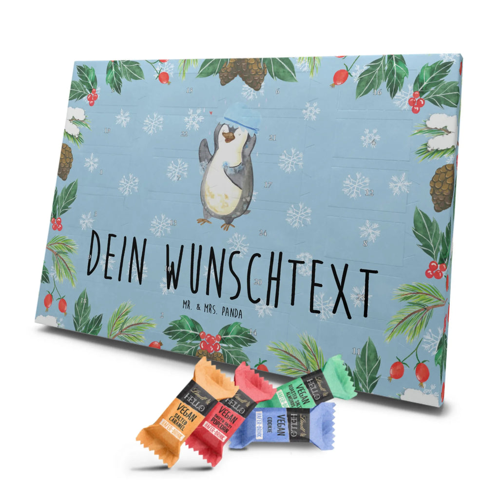 Personalisierter veganer Adventskalender Pinguin Duschen Personalisierter veganer Adventskalender, Pinguin, Pinguine, Dusche, duschen, Lebensmotto, Motivation, Neustart, Neuanfang, glücklich sein