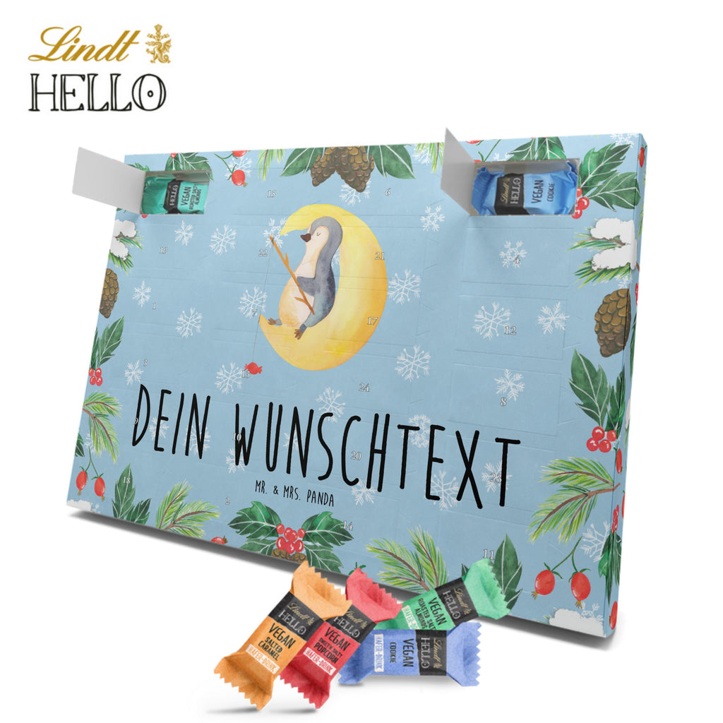 Personalisierter veganer Adventskalender Pinguin Mond Personalisierter veganer Adventskalender, Pinguin, Pinguine, Spruch, schlafen, Nachtruhe, Einschlafen, Schlafzimmer, Schlafstörungen, Gästezimmer