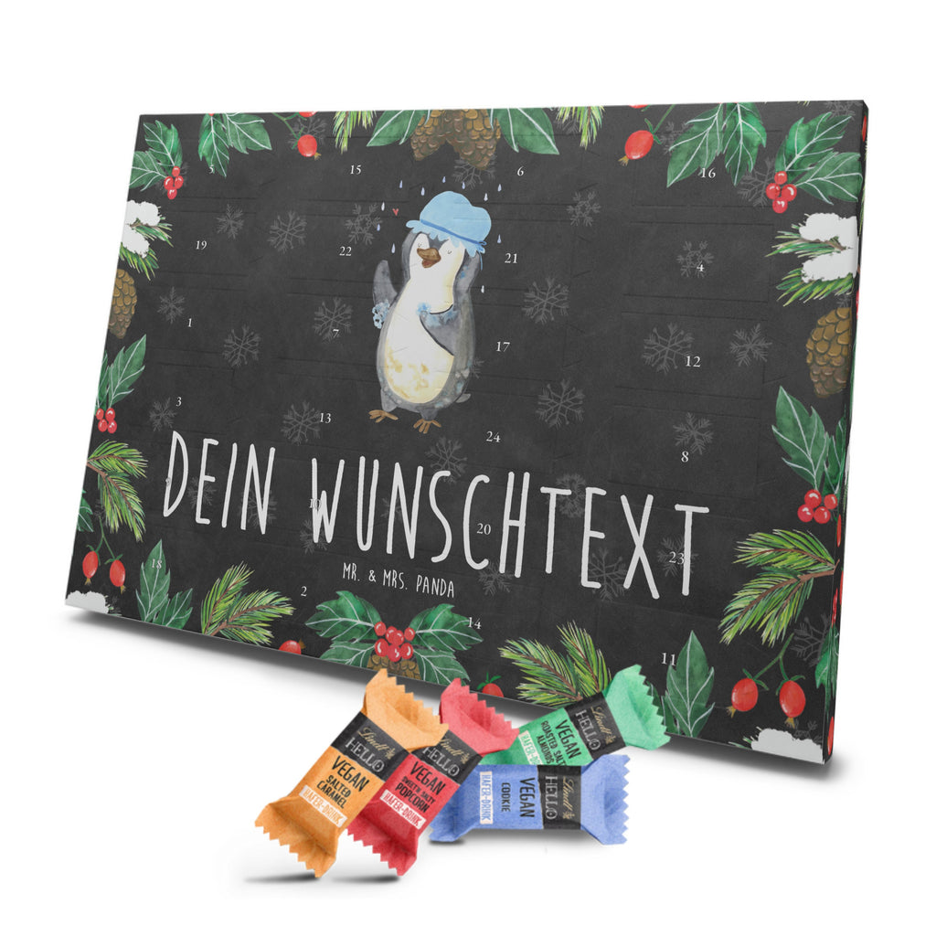 Personalisierter veganer Adventskalender Pinguin Duschen Personalisierter veganer Adventskalender, Pinguin, Pinguine, Dusche, duschen, Lebensmotto, Motivation, Neustart, Neuanfang, glücklich sein