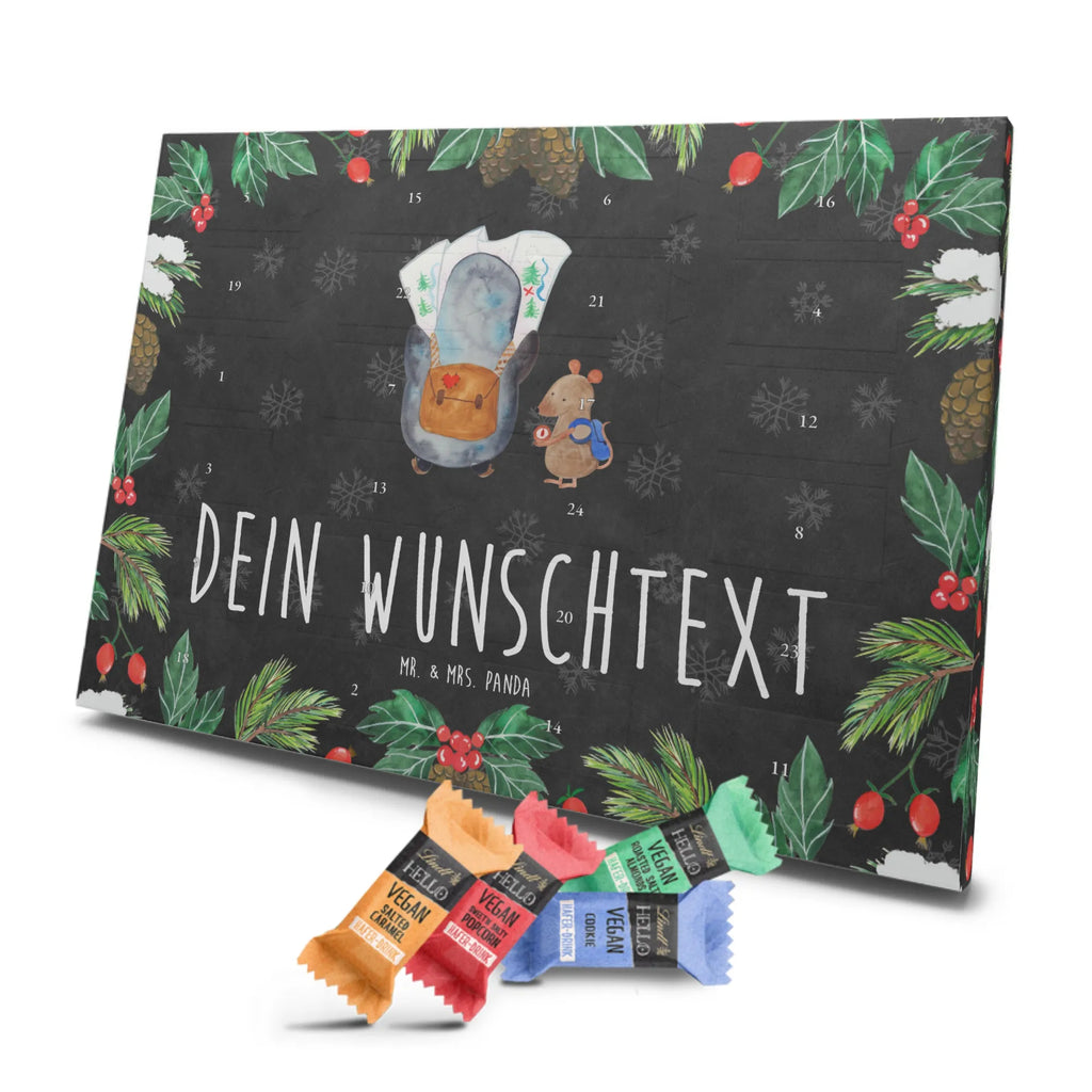 Personalisierter veganer Adventskalender Pinguin & Maus Wanderer Personalisierter veganer Adventskalender, Pinguin, Pinguine, Abenteurer, Abenteuer, Roadtrip, Ausflug, Wanderlust, wandern