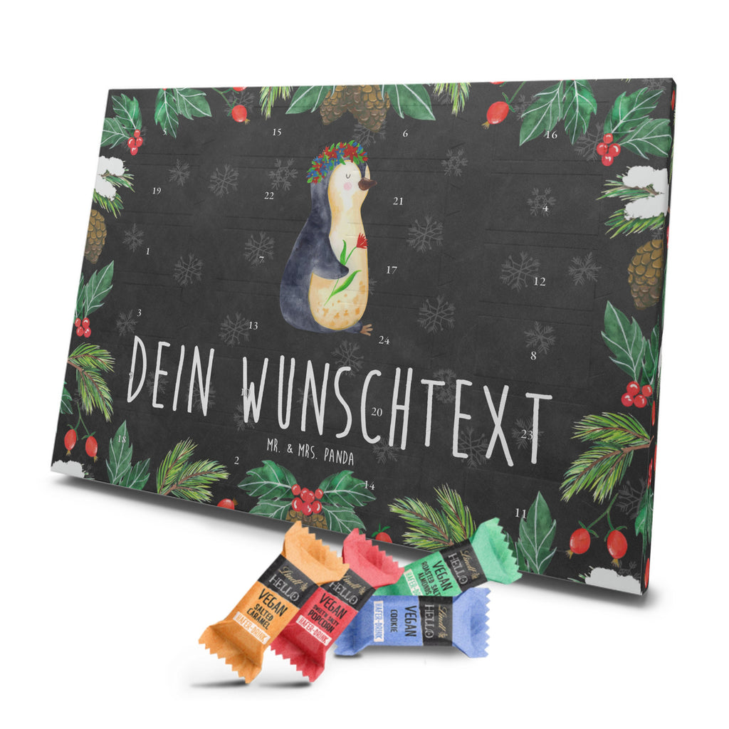 Personalisierter veganer Adventskalender Pinguin Blumen Personalisierter veganer Adventskalender, Pinguin, Pinguine, Blumenkranz, Universum, Leben, Wünsche, Ziele, Lebensziele, Motivation, Lebenslust, Liebeskummer, Geschenkidee