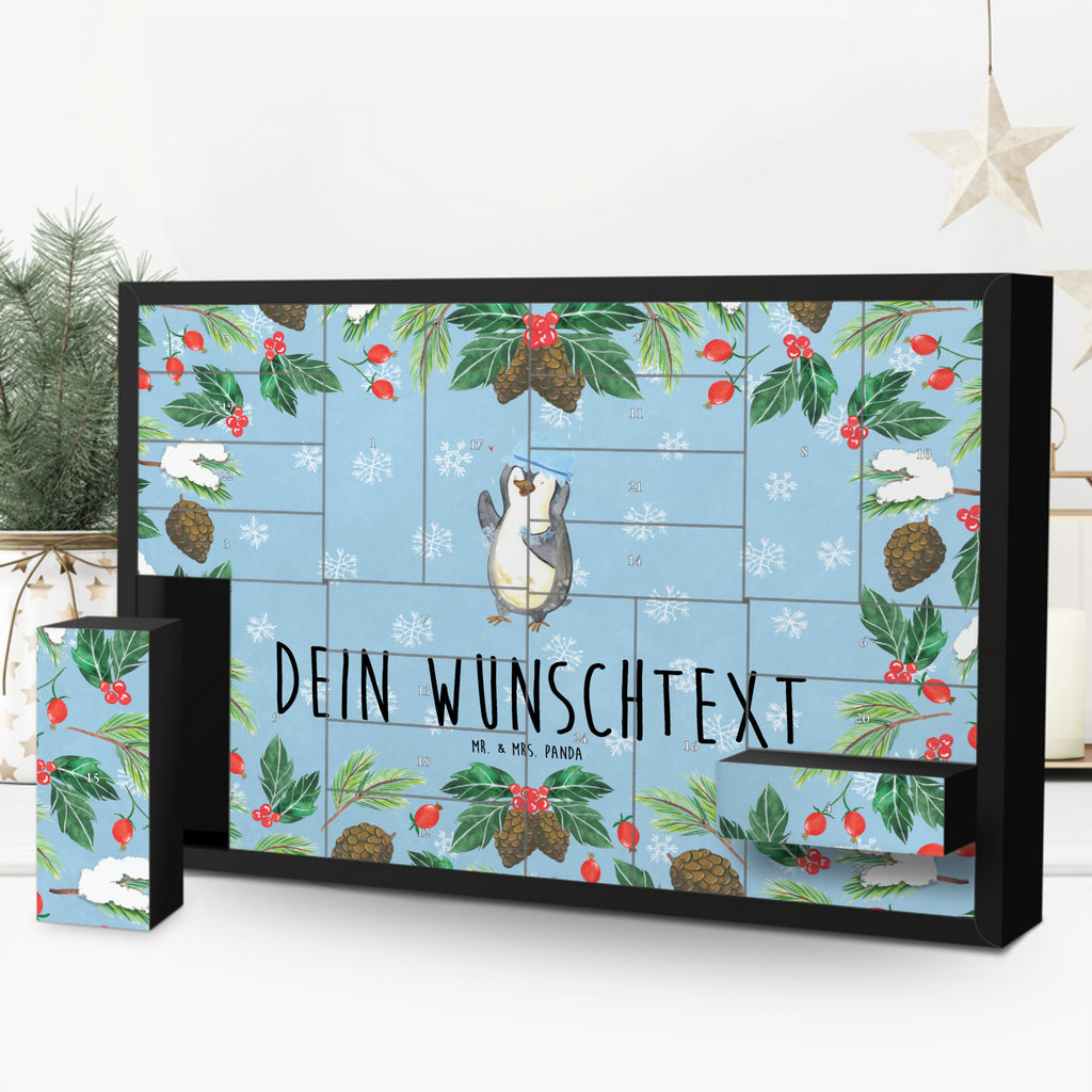 Personalisierter Befüllbarer Adventskalender Pinguin Duschen Befüllbarer Adventskalender, Adventskalender zum selbst befüllen, Pinguin, Pinguine, Dusche, duschen, Lebensmotto, Motivation, Neustart, Neuanfang, glücklich sein