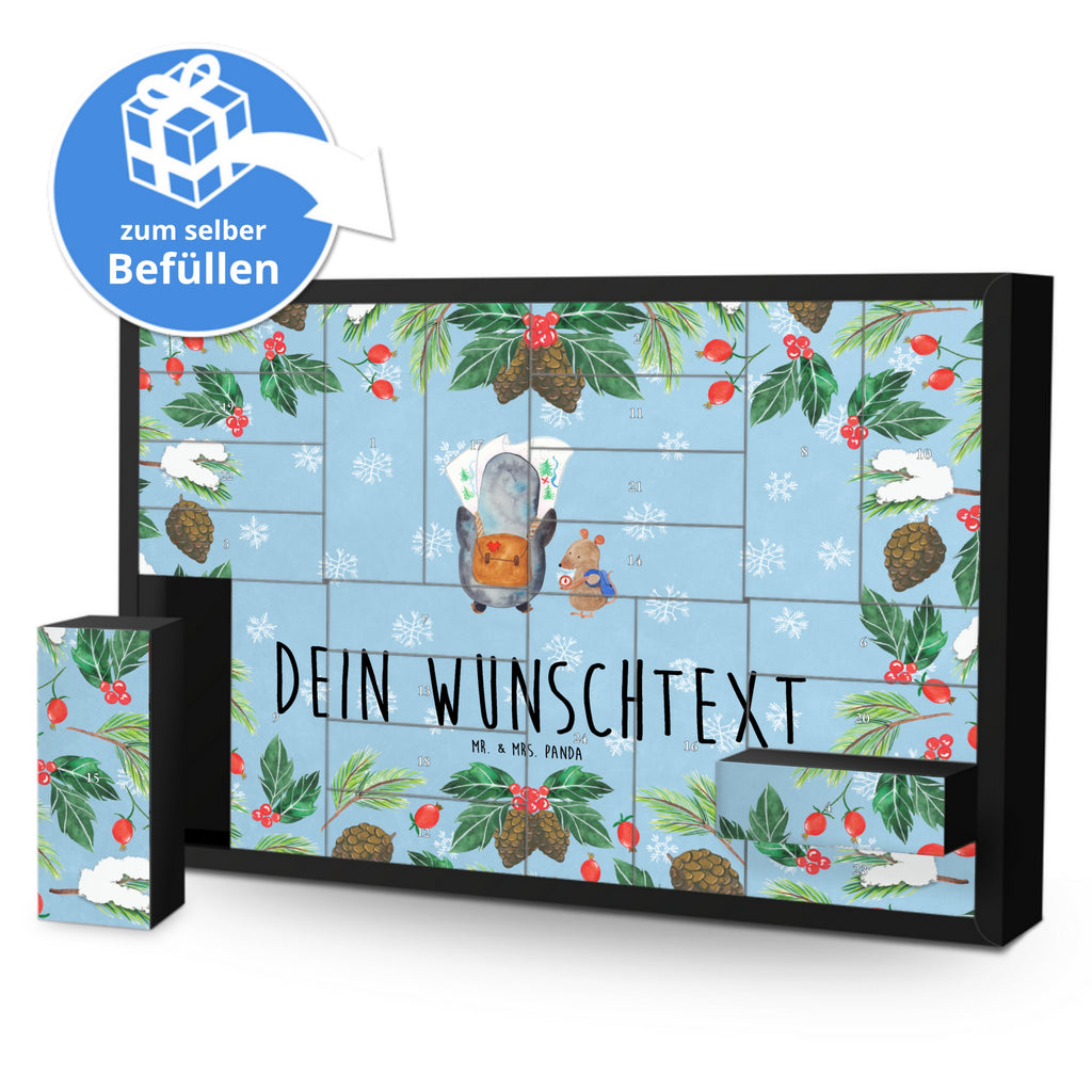 Personalisierter Befüllbarer Adventskalender Pinguin & Maus Wanderer Befüllbarer Adventskalender, Adventskalender zum selbst befüllen, Pinguin, Pinguine, Abenteurer, Abenteuer, Roadtrip, Ausflug, Wanderlust, wandern