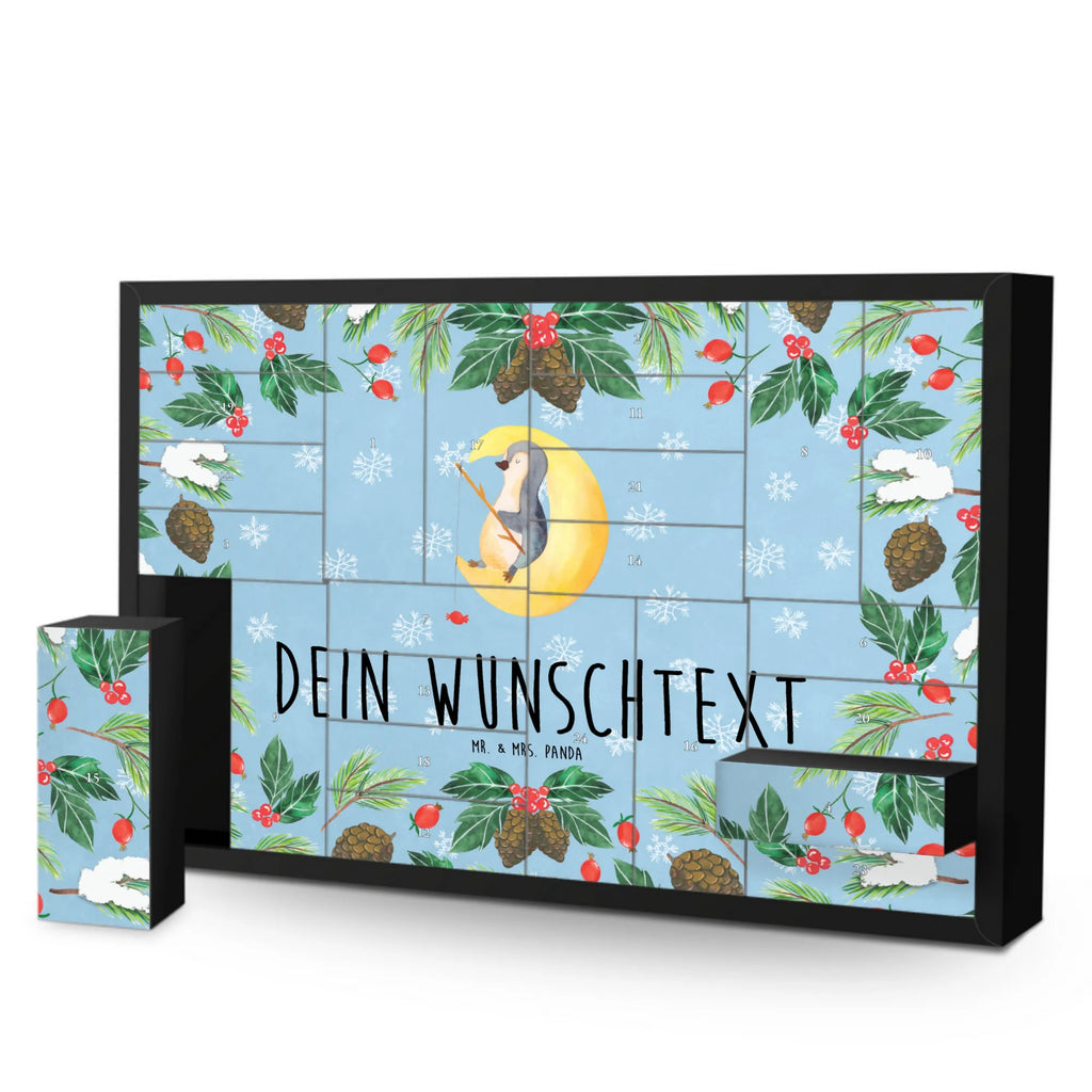 Personalisierter Befüllbarer Adventskalender Pinguin Mond Befüllbarer Adventskalender, Adventskalender zum selbst befüllen, Pinguin, Pinguine, Spruch, schlafen, Nachtruhe, Einschlafen, Schlafzimmer, Schlafstörungen, Gästezimmer