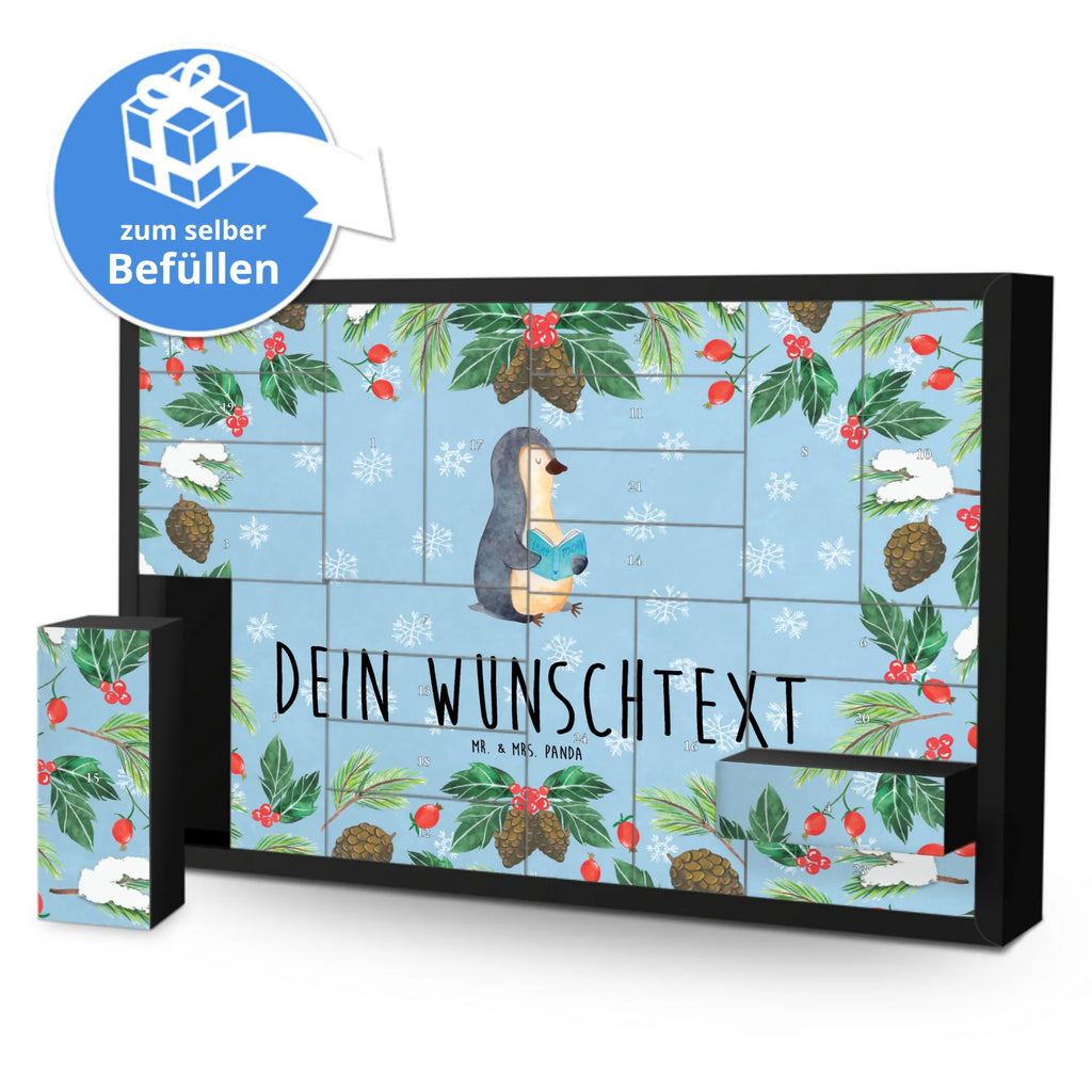 Personalisierter Befüllbarer Adventskalender Pinguin Buch Befüllbarer Adventskalender, Adventskalender zum selbst befüllen, Pinguin, Pinguine, Buch, Lesen, Bücherwurm, Nichtstun, Faulenzen, Ferien, Urlaub, Freizeit