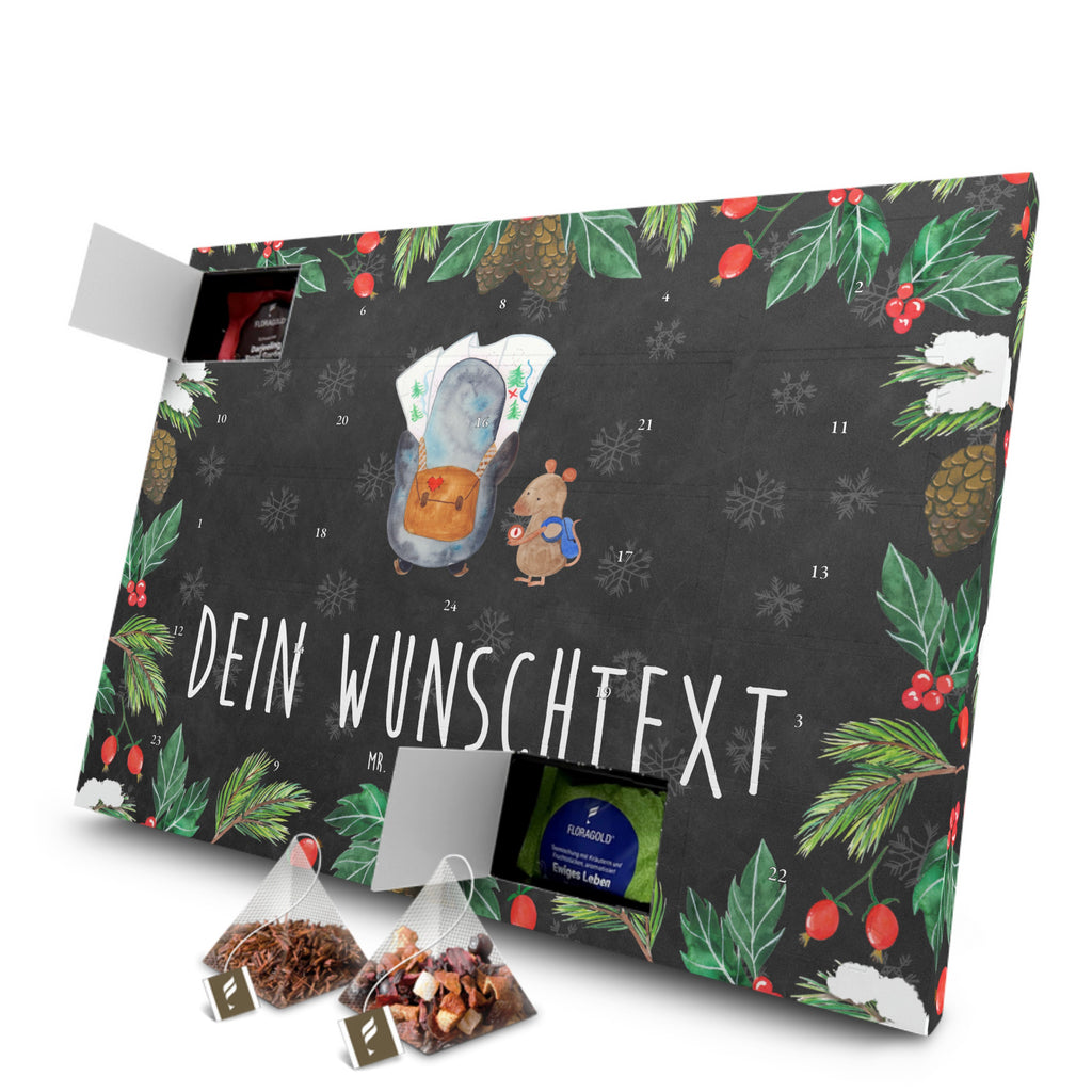 Personalisierter Tee Adventskalender Pinguin & Maus Wanderer Personalisierter Tee Adventskalender, Pinguin, Pinguine, Abenteurer, Abenteuer, Roadtrip, Ausflug, Wanderlust, wandern