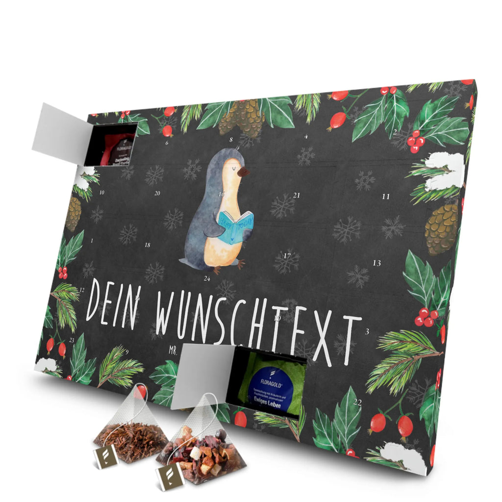 Personalisierter Tee Adventskalender Pinguin Buch Personalisierter Tee Adventskalender, Pinguin, Pinguine, Buch, Lesen, Bücherwurm, Nichtstun, Faulenzen, Ferien, Urlaub, Freizeit