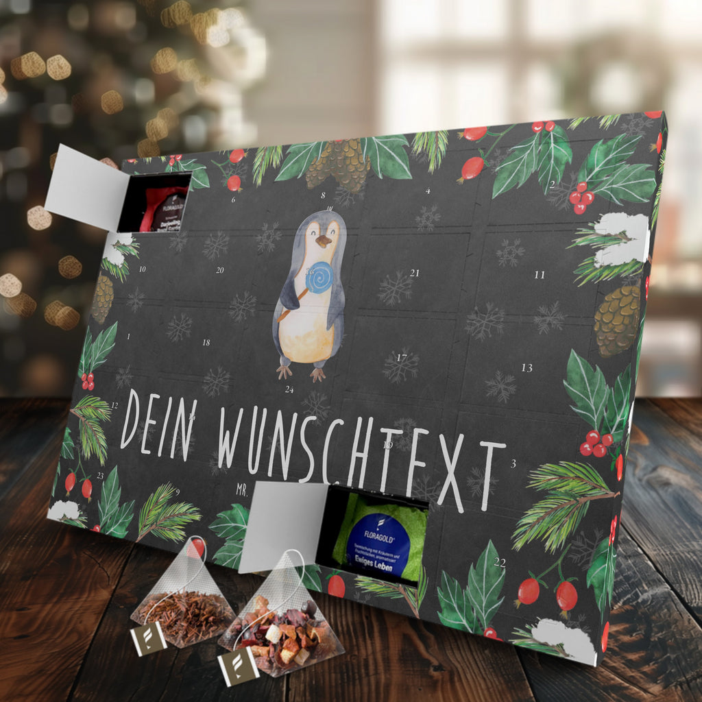 Personalisierter Tee Adventskalender Pinguin Lolli Personalisierter Tee Adventskalender, Pinguin, Pinguine, Lolli, Süßigkeiten, Blödsinn, Spruch, Rebell, Gauner, Ganove, Rabauke