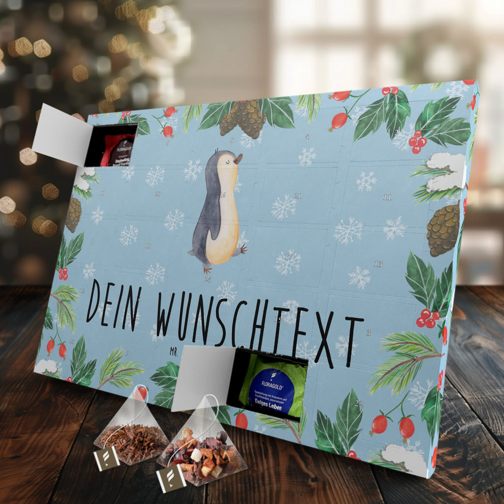 Personalisierter Tee Adventskalender Pinguin marschieren Personalisierter Tee Adventskalender, Pinguin, Pinguine, Frühaufsteher, Langschläfer, Bruder, Schwester, Familie