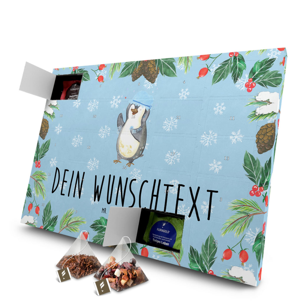 Personalisierter Tee Adventskalender Pinguin Duschen Personalisierter Tee Adventskalender, Pinguin, Pinguine, Dusche, duschen, Lebensmotto, Motivation, Neustart, Neuanfang, glücklich sein