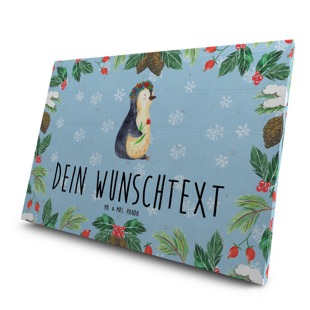 Personalisierter Tee Adventskalender Pinguin Blumen Personalisierter Tee Adventskalender, Pinguin, Pinguine, Blumenkranz, Universum, Leben, Wünsche, Ziele, Lebensziele, Motivation, Lebenslust, Liebeskummer, Geschenkidee