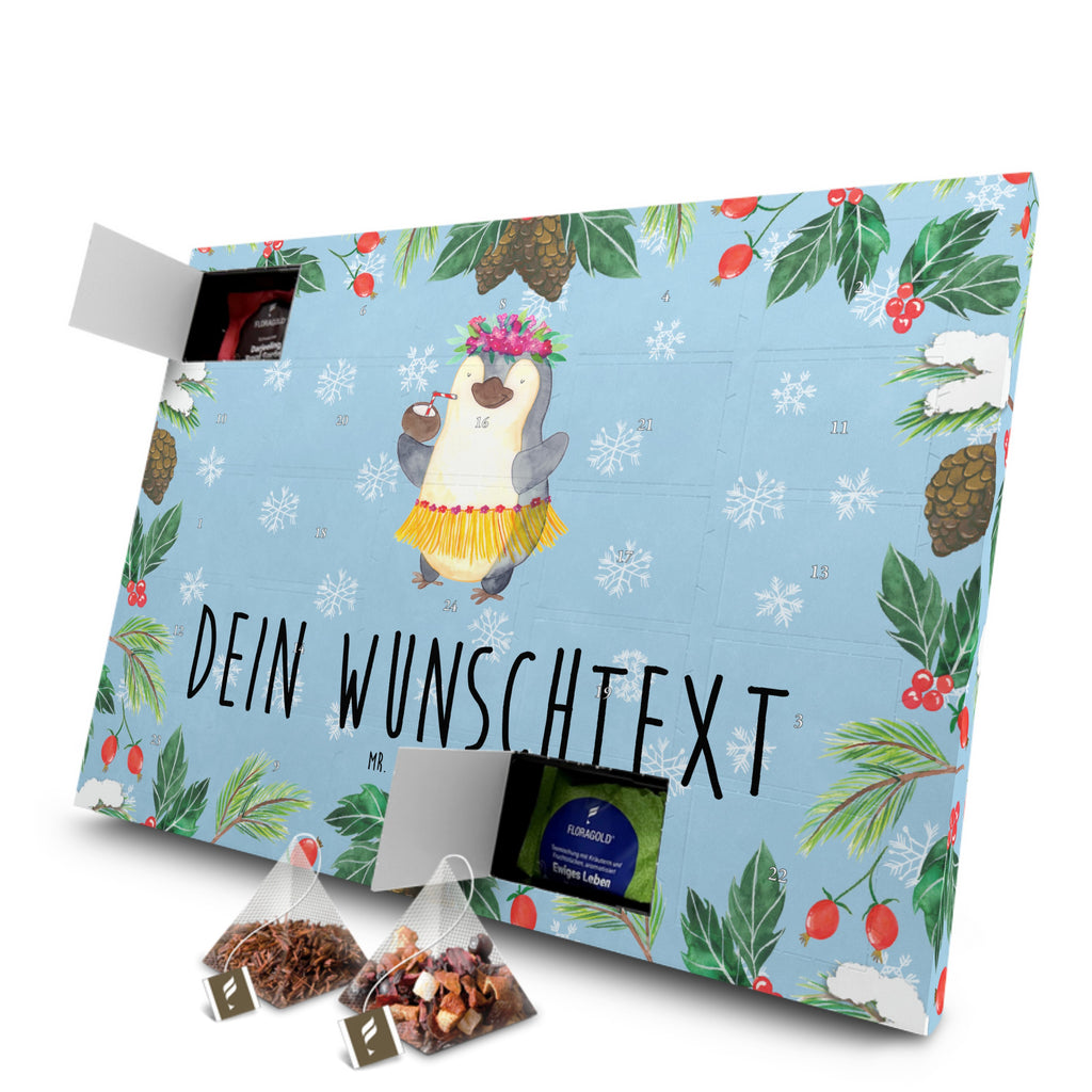 Personalisierter Tee Adventskalender Pinguin Kokosnuss Personalisierter Tee Adventskalender, Pinguin, Aloha, Hawaii, Urlaub, Kokosnuss, Pinguine