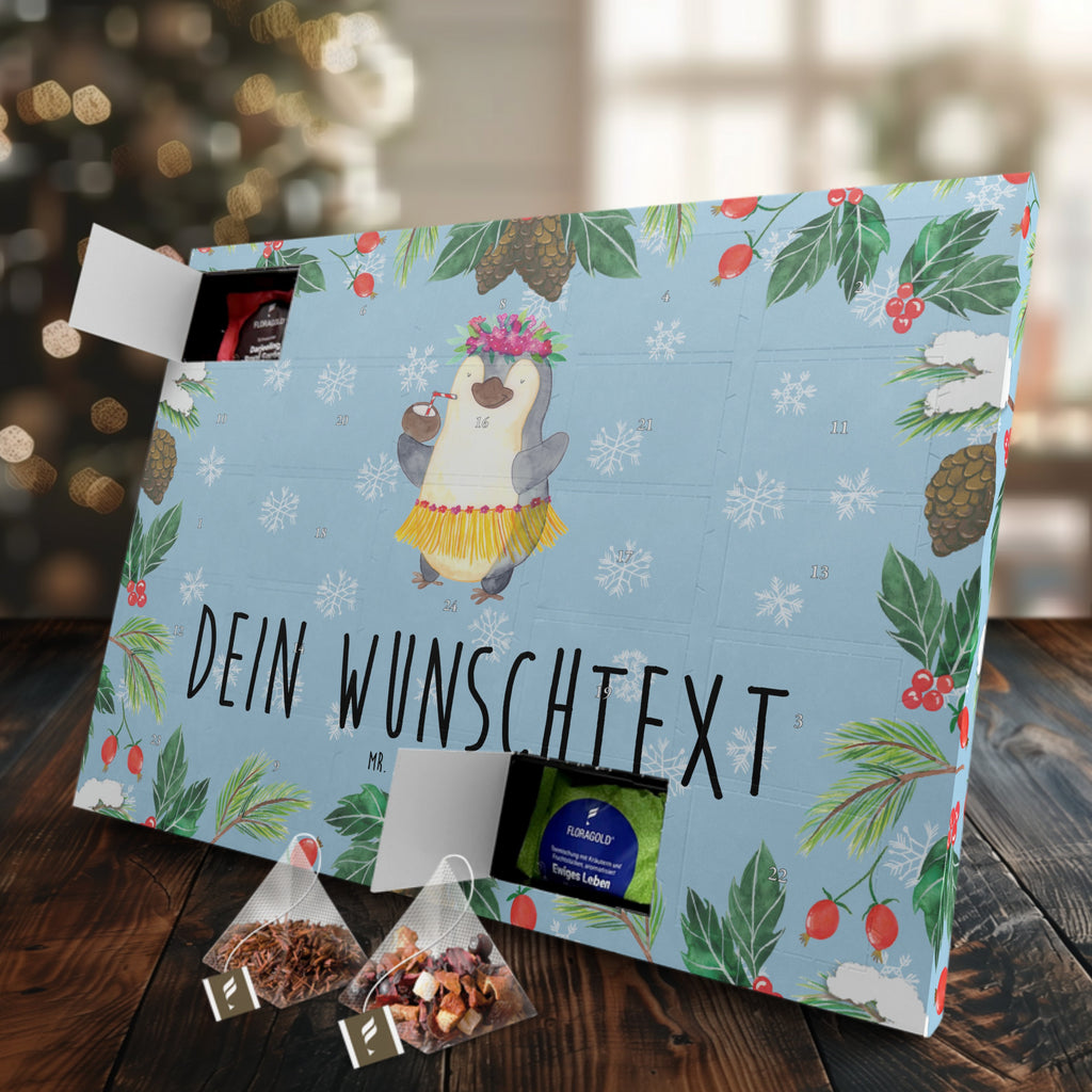 Personalisierter Tee Adventskalender Pinguin Kokosnuss Personalisierter Tee Adventskalender, Pinguin, Aloha, Hawaii, Urlaub, Kokosnuss, Pinguine