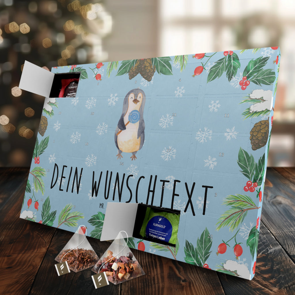 Personalisierter Tee Adventskalender Pinguin Lolli Personalisierter Tee Adventskalender, Pinguin, Pinguine, Lolli, Süßigkeiten, Blödsinn, Spruch, Rebell, Gauner, Ganove, Rabauke