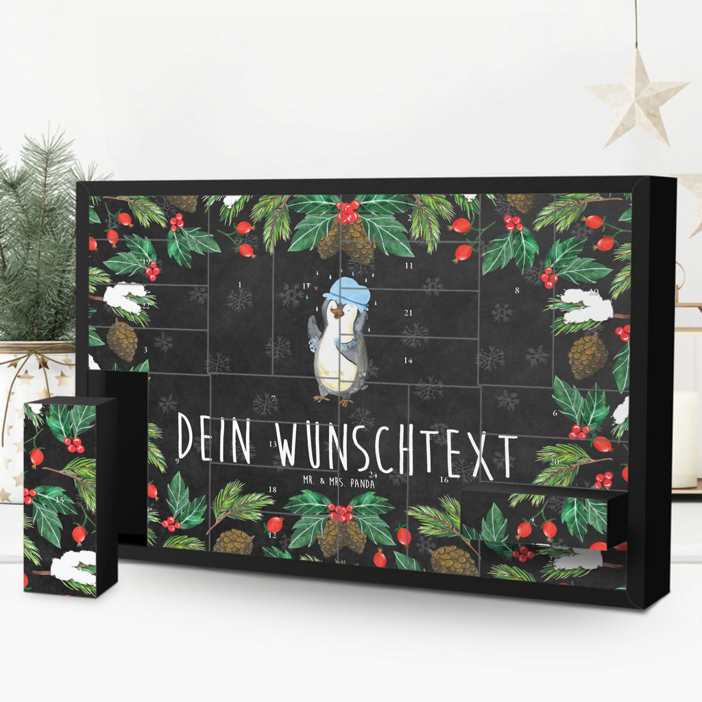 Personalisierter Befüllbarer Adventskalender Pinguin Duschen Befüllbarer Adventskalender, Adventskalender zum selbst befüllen, Pinguin, Pinguine, Dusche, duschen, Lebensmotto, Motivation, Neustart, Neuanfang, glücklich sein