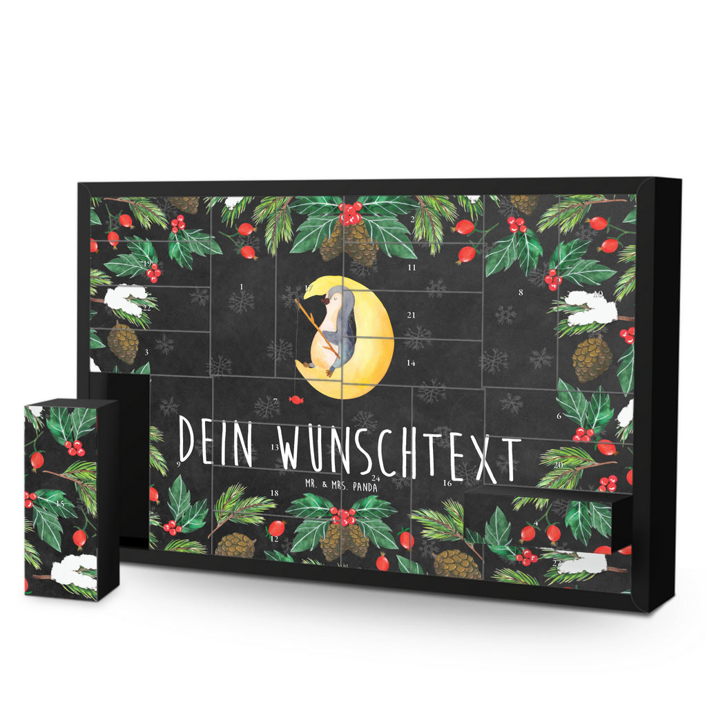 Personalisierter Befüllbarer Adventskalender Pinguin Mond Befüllbarer Adventskalender, Adventskalender zum selbst befüllen, Pinguin, Pinguine, Spruch, schlafen, Nachtruhe, Einschlafen, Schlafzimmer, Schlafstörungen, Gästezimmer