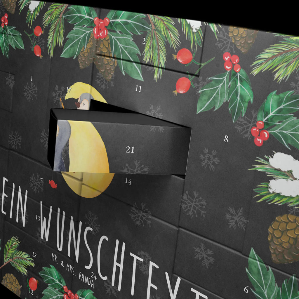 Personalisierter Befüllbarer Adventskalender Pinguin Mond Befüllbarer Adventskalender, Adventskalender zum selbst befüllen, Pinguin, Pinguine, Spruch, schlafen, Nachtruhe, Einschlafen, Schlafzimmer, Schlafstörungen, Gästezimmer