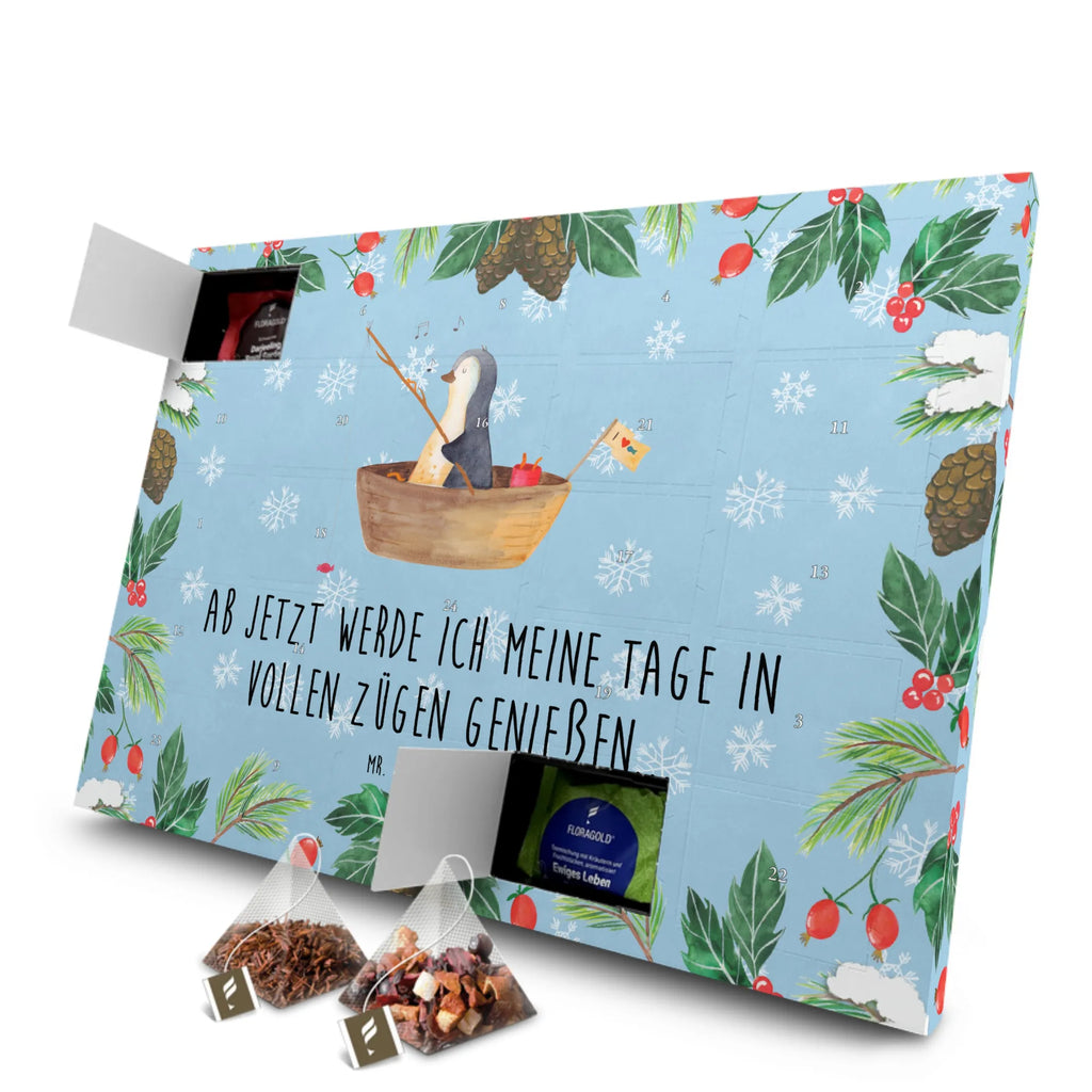 Tee Adventskalender Pinguin Angelboot Adventskalender, Kerzen Adventskalender, Duftkerzen Adventskalender, Pinguin, Pinguine, Angeln, Boot, Angelboot, Lebenslust, Leben, genießen, Motivation, Neustart, Neuanfang, Trennung, Scheidung, Geschenkidee Liebeskummer