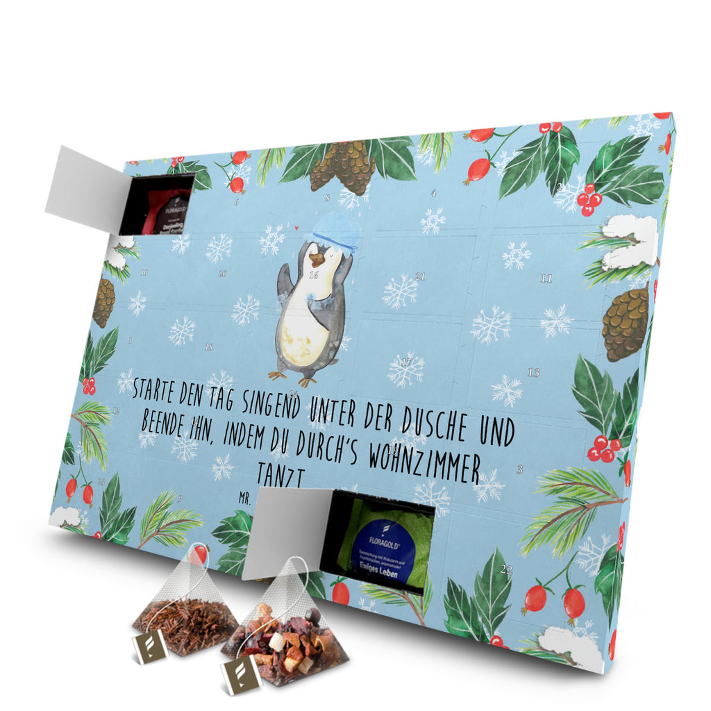 Tee Adventskalender Pinguin Duschen Adventskalender, Kerzen Adventskalender, Duftkerzen Adventskalender, Pinguin, Pinguine, Dusche, duschen, Lebensmotto, Motivation, Neustart, Neuanfang, glücklich sein