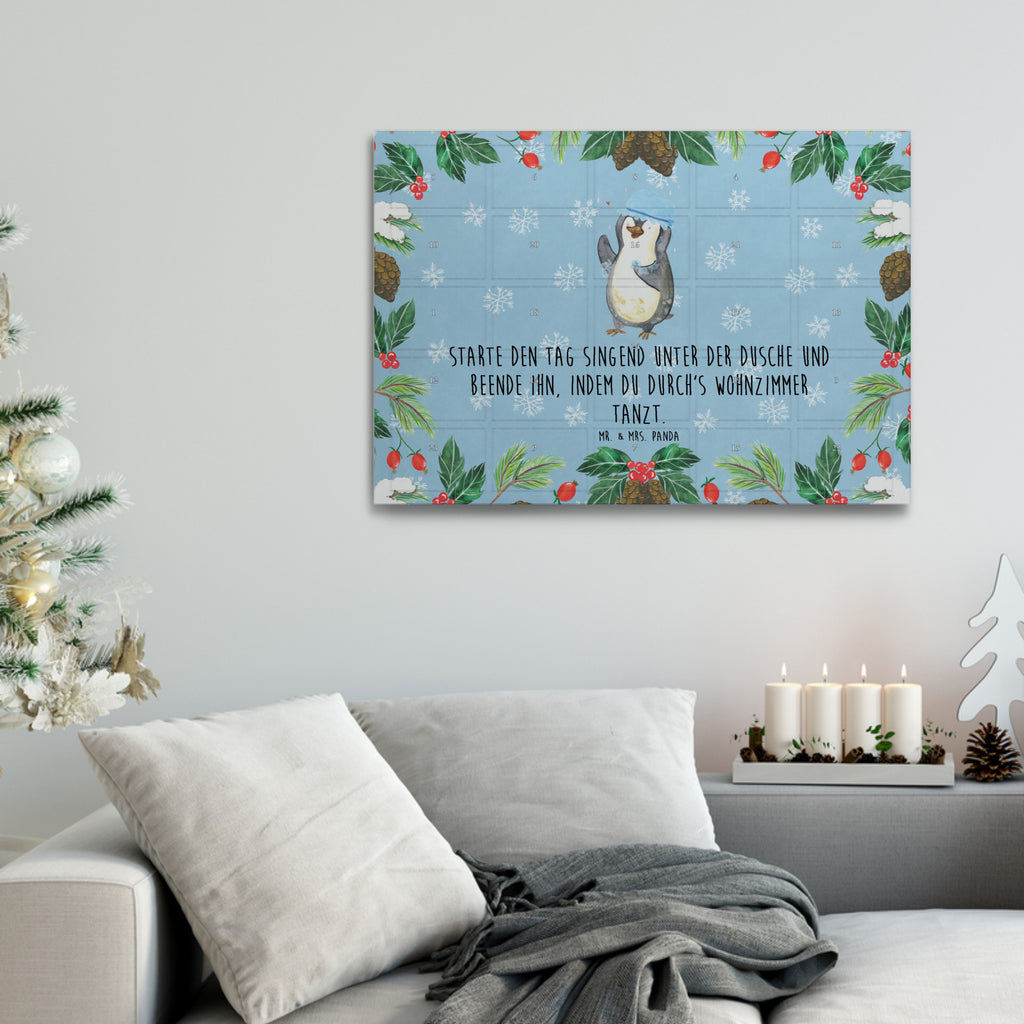 Tee Adventskalender Pinguin Duschen Adventskalender, Kerzen Adventskalender, Duftkerzen Adventskalender, Pinguin, Pinguine, Dusche, duschen, Lebensmotto, Motivation, Neustart, Neuanfang, glücklich sein