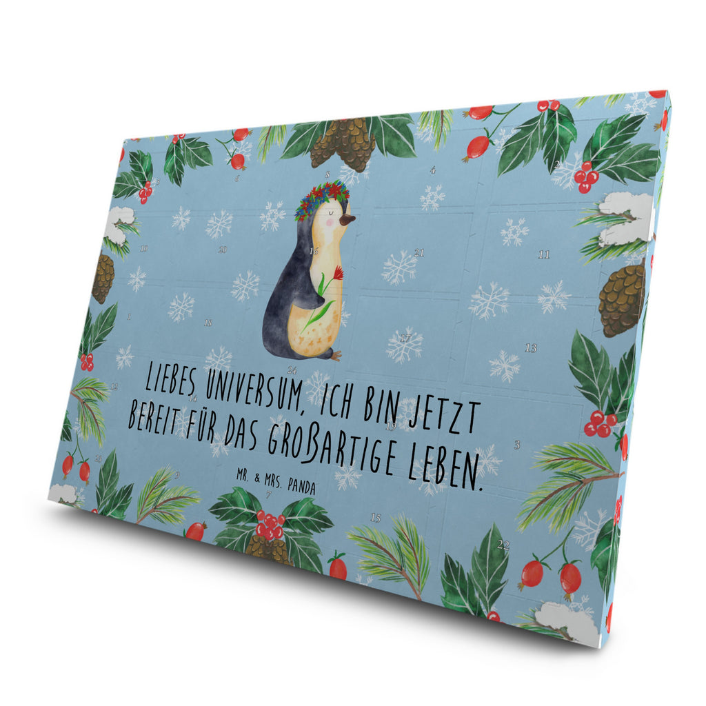 Tee Adventskalender Pinguin Blumen Adventskalender, Kerzen Adventskalender, Duftkerzen Adventskalender, Pinguin, Pinguine, Blumenkranz, Universum, Leben, Wünsche, Ziele, Lebensziele, Motivation, Lebenslust, Liebeskummer, Geschenkidee