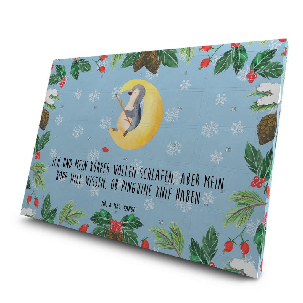 Tee Adventskalender Pinguin Mond Adventskalender, Kerzen Adventskalender, Duftkerzen Adventskalender, Pinguin, Pinguine, Spruch, schlafen, Nachtruhe, Einschlafen, Schlafzimmer, Schlafstörungen, Gästezimmer