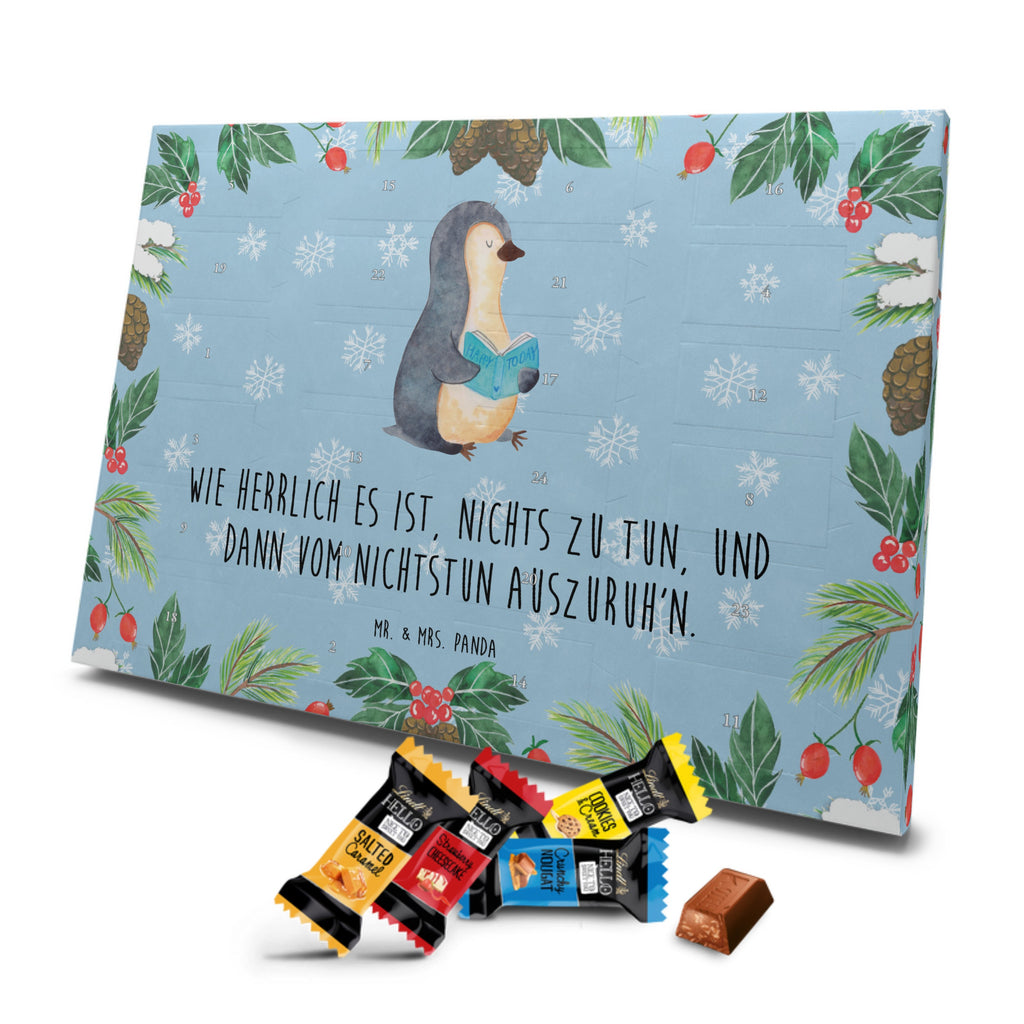 Markenschokolade Adventskalender Pinguin Buch Adventskalender, Weihnachtskalender, Markenschokolade Adventskalender, Pinguin, Pinguine, Buch, Lesen, Bücherwurm, Nichtstun, Faulenzen, Ferien, Urlaub, Freizeit