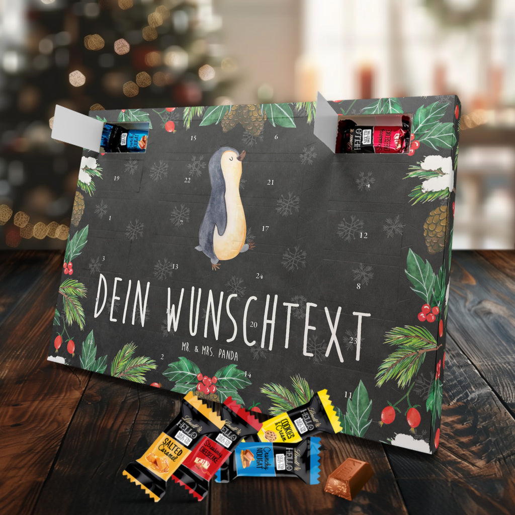 Personalisierter Markenschokolade Adventskalender Pinguin marschieren Personalisierter Adventskalender, Pinguin, Pinguine, Frühaufsteher, Langschläfer, Bruder, Schwester, Familie